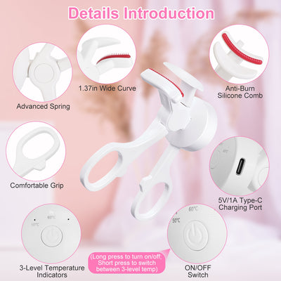 2PCS Heated Eyelash Curler