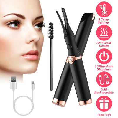 2-in-1 Heated Eyelash Curler with Comb