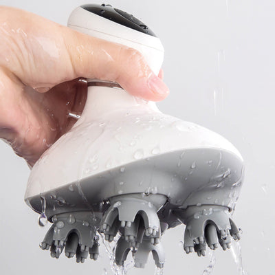 Rechargeable Waterproof Deep Kneading Head Massager for Hair Growth & Stress Relief