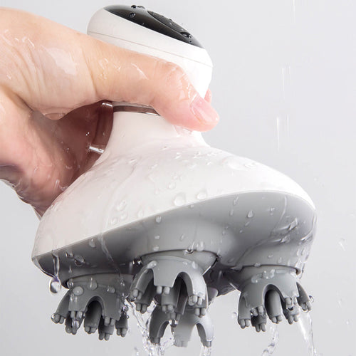 Rechargeable Waterproof Deep Kneading Head Massager for Hair Growth & Stress Relief