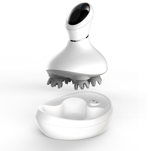 Rechargeable Waterproof Deep Kneading Head Massager for Hair Growth & Stress Relief