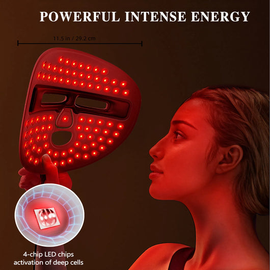Wireless LED Light Therapy Face Mask – Red, Blue & Near-Infrared Anti-Aging & Acne Treatment