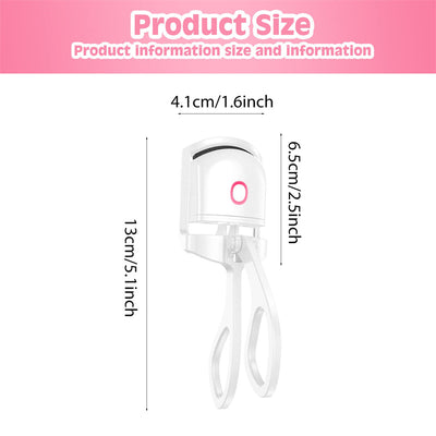 Heated Eyelash Curler Electric with Temperature Control – Mini Portable USB Rechargeable Lash Curler for Long-Lasting Lift