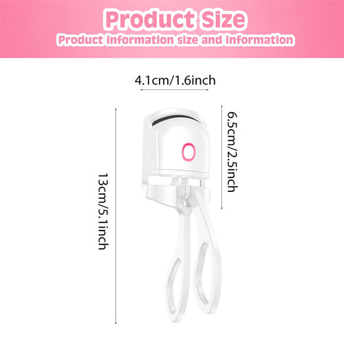 Heated Eyelash Curler Electric with Temperature Control – Mini Portable USB Rechargeable Lash Curler for Long-Lasting Lift