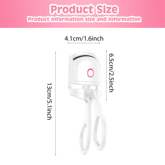 Heated Eyelash Curler Electric with Temperature Control – Mini Portable USB Rechargeable Lash Curler for Long-Lasting Lift