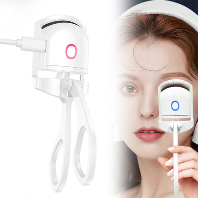 Heated Eyelash Curler Electric with Temperature Control – Mini Portable USB Rechargeable Lash Curler for Long-Lasting Lift