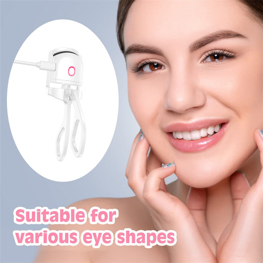 Heated Eyelash Curler Electric with Temperature Control – Mini Portable USB Rechargeable Lash Curler for Long-Lasting Lift