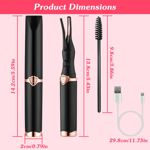 2-in-1 Heated Eyelash Curler with Comb