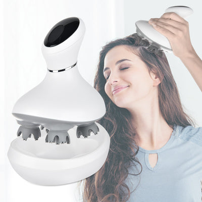 Rechargeable Waterproof Deep Kneading Head Massager for Hair Growth & Stress Relief