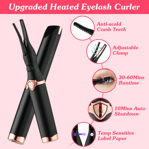 2-in-1 Heated Eyelash Curler with Comb