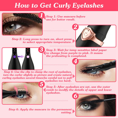 2-in-1 Heated Eyelash Curler with Comb