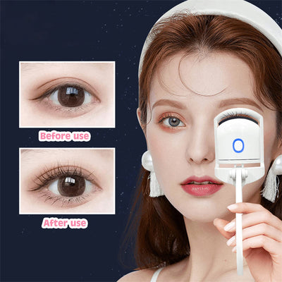 Heated Eyelash Curler Electric with Temperature Control – Mini Portable USB Rechargeable Lash Curler for Long-Lasting Lift
