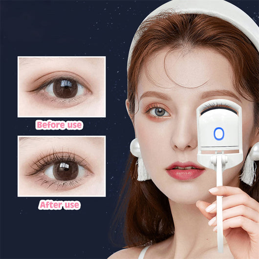 Heated Eyelash Curler Electric with Temperature Control – Mini Portable USB Rechargeable Lash Curler for Long-Lasting Lift