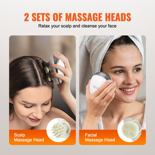 Electric Scalp Massager with Heat – Rechargeable Waterproof Head Massager for Hair Growth, Deep Cleaning & Stress Relief